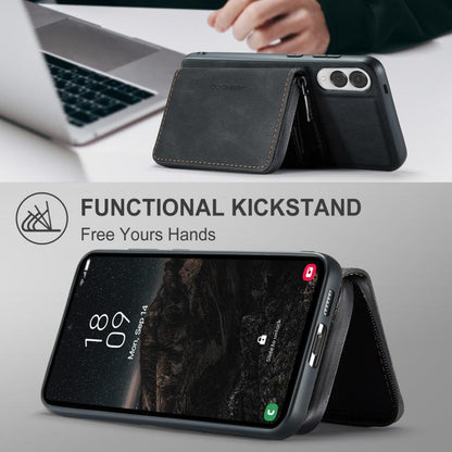 For Samsung Galaxy S25 Edge 5G JEEHOOD J02 Magnetic Zipper Horizontal Flip Leather Phone Case(Black) - Galaxy S25 Edge 5G Cases by JEEHOOD | Online Shopping UK | buy2fix