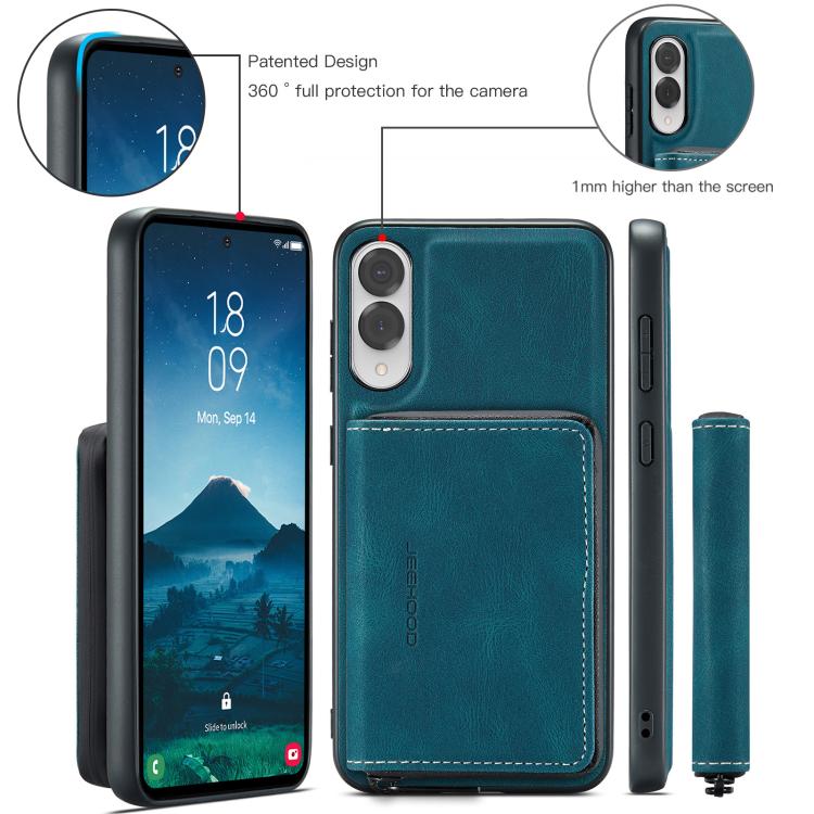 For Samsung Galaxy S25 Edge 5G JEEHOOD J02 Magnetic Zipper Horizontal Flip Leather Phone Case(Blue) - Galaxy S25 Edge 5G Cases by JEEHOOD | Online Shopping UK | buy2fix