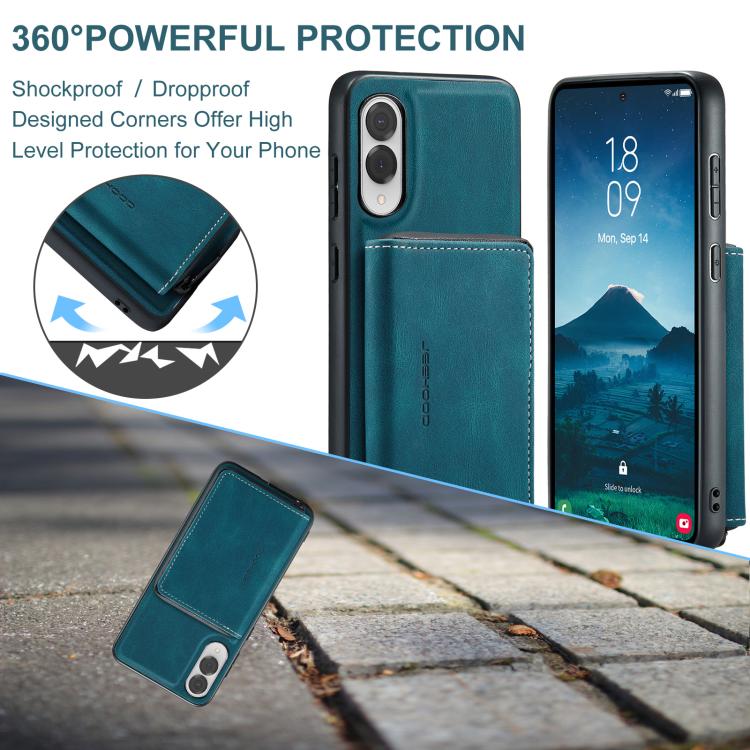 For Samsung Galaxy S25 Edge 5G JEEHOOD J02 Magnetic Zipper Horizontal Flip Leather Phone Case(Blue) - Galaxy S25 Edge 5G Cases by JEEHOOD | Online Shopping UK | buy2fix