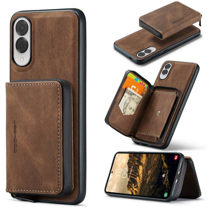For Samsung Galaxy S25 Edge 5G JEEHOOD J02 Magnetic Zipper Horizontal Flip Leather Phone Case(Brown) - Galaxy S25 Edge 5G Cases by JEEHOOD | Online Shopping UK | buy2fix
