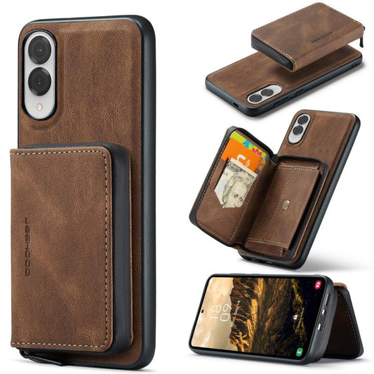 For Samsung Galaxy S25 Edge 5G JEEHOOD J02 Magnetic Zipper Horizontal Flip Leather Phone Case(Brown) - Galaxy S25 Edge 5G Cases by JEEHOOD | Online Shopping UK | buy2fix