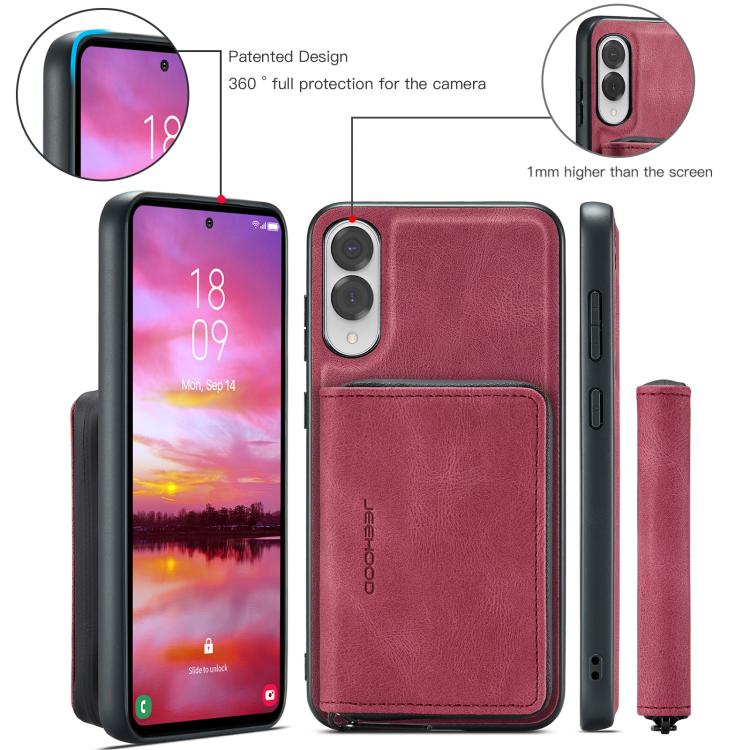 For Samsung Galaxy S25 Edge 5G JEEHOOD J02 Magnetic Zipper Horizontal Flip Leather Phone Case(Red) - Galaxy S25 Edge 5G Cases by JEEHOOD | Online Shopping UK | buy2fix