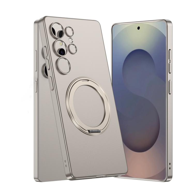 For Samsung Galaxy S25 Ultra 5G GKK Ultra-thin All-inclusive Rotation Holder MagSafe Phone Case(Titanium Grey) - Galaxy S25 Ultra 5G Cases by GKK | Online Shopping UK | buy2fix