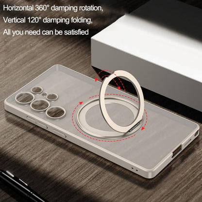 For Samsung Galaxy S25 Ultra 5G GKK Semi-transparent Skin Feel MagSafe Holder Phone Case(Titanium Grey) - Galaxy S25 Ultra 5G Cases by GKK | Online Shopping UK | buy2fix