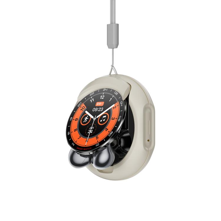 D9 1.46 inch 2 in 1 Bluetooth Earphone Smart Watch, Support Bluetooth Call / NFC / Heart Rate(Silver) - Smart Watches by buy2fix | Online Shopping UK | buy2fix