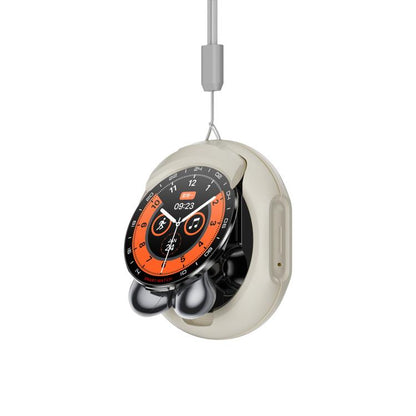 D9 1.46 inch 2 in 1 Bluetooth Earphone Smart Watch, Support Bluetooth Call / NFC / Heart Rate(Silver) - Smart Watches by buy2fix | Online Shopping UK | buy2fix