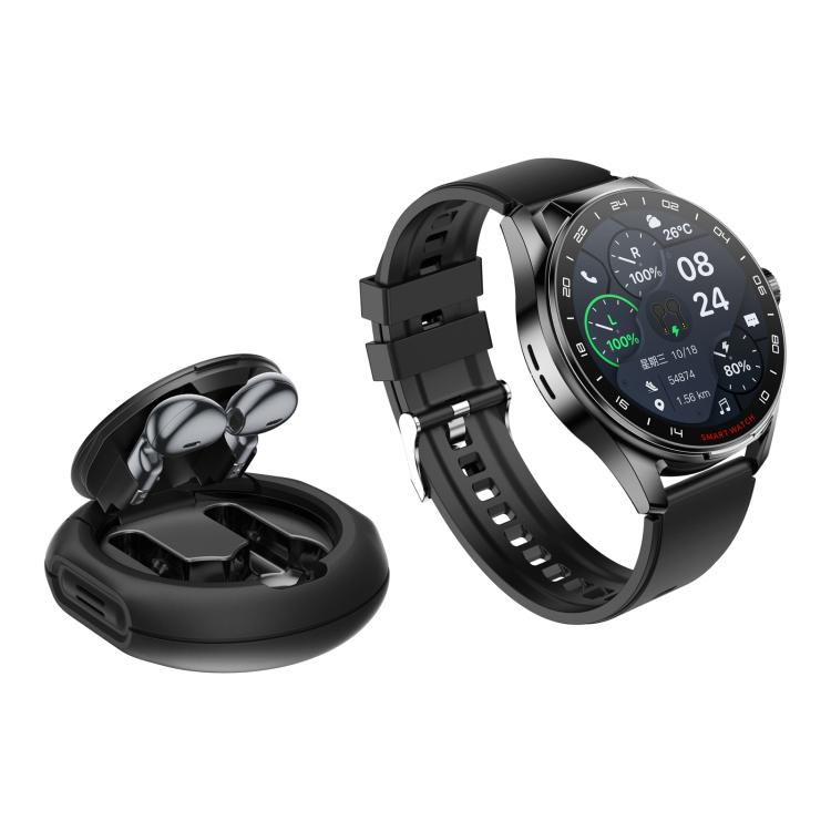 D9 1.46 inch 2 in 1 Bluetooth Earphone Smart Watch, Support Bluetooth Call / NFC / Heart Rate(Black) - Smart Watches by buy2fix | Online Shopping UK | buy2fix
