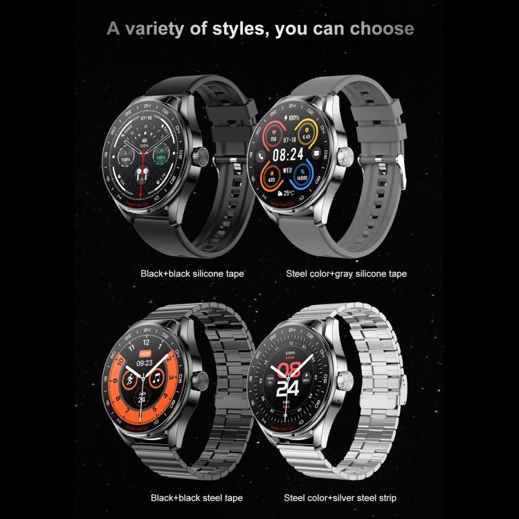 D9 1.46 inch 2 in 1 Bluetooth Earphone Smart Watch, Support Bluetooth Call / NFC / Heart Rate(Silver) - Smart Watches by buy2fix | Online Shopping UK | buy2fix