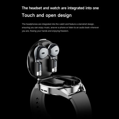 D9 1.46 inch 2 in 1 Bluetooth Earphone Smart Watch, Support Bluetooth Call / NFC / Heart Rate(Black) - Smart Watches by buy2fix | Online Shopping UK | buy2fix