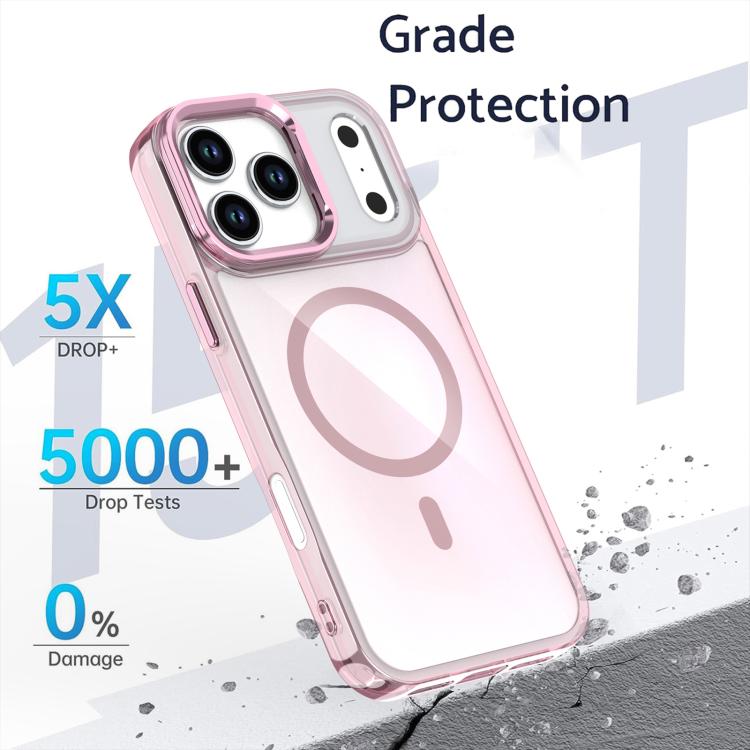 For iPhone 17 Pro Max Plating Gradient Discolor MagSafe Phone Case with Holder(Blue) - iPhone 17 Pro Max Cases by buy2fix | Online Shopping UK | buy2fix