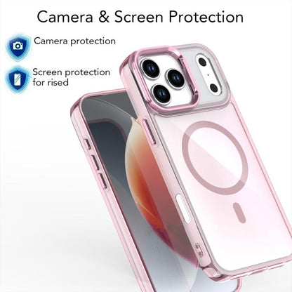 For iPhone 17 Pro Max Plating Gradient Discolor MagSafe Phone Case with Holder(Blue) - iPhone 17 Pro Max Cases by buy2fix | Online Shopping UK | buy2fix