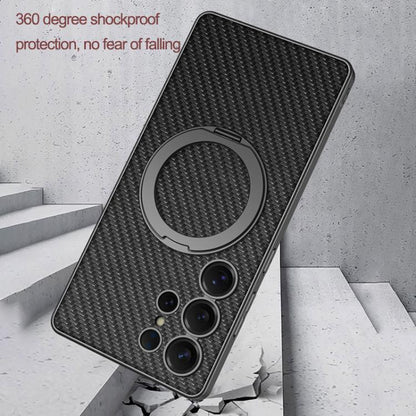 For Samsung Galaxy S25 Ultra 5G GKK Metal Paint Skin Feel Leather MagSafe Holder Phone Case(Titanium Silver) - Galaxy S25 Ultra 5G Cases by GKK | Online Shopping UK | buy2fix