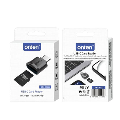 Onten OTN-CR533 Type-C to Micro SD/TF Card Reader(Black) - Card Reader by Onten | Online Shopping UK | buy2fix