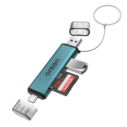 Onten OTN-CR537S 5 in 1 Type-C to USB with Micro SD/TF Card Reader(Pine Green) - Card Reader by Onten | Online Shopping UK | buy2fix