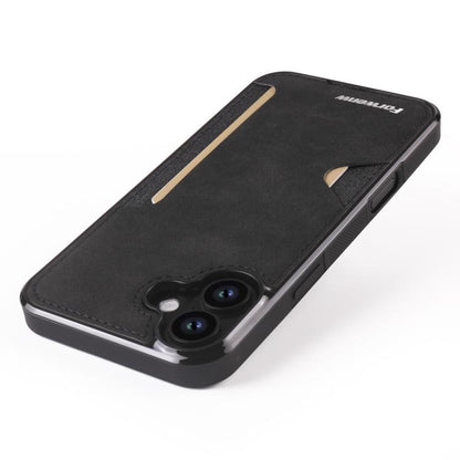 For iPhone 16 Plus Forwenw F5 Series Integrated Card Bag Phone Case(Black) - iPhone 16 Plus Cases by Forwenw | Online Shopping UK | buy2fix