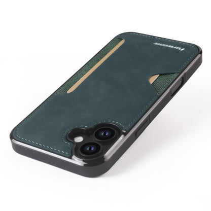 For iPhone 16 Plus Forwenw F5 Series Integrated Card Bag Phone Case(Green) - iPhone 16 Plus Cases by Forwenw | Online Shopping UK | buy2fix