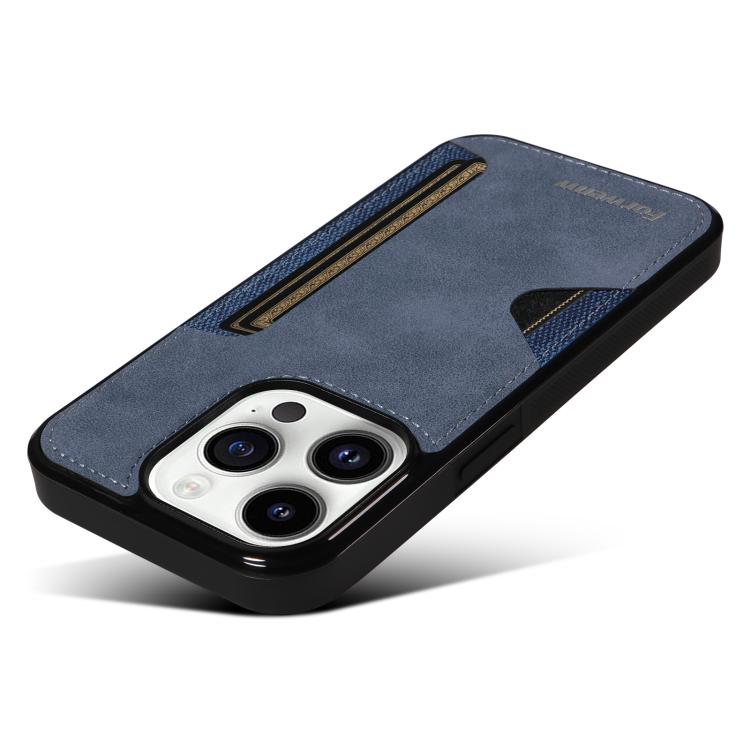 For iPhone 14 Pro Forwenw F5 Series Integrated Card Bag Phone Case(Blue) - iPhone 14 Pro Cases by Forwenw | Online Shopping UK | buy2fix