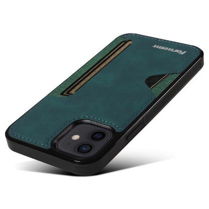 For iPhone 12 Forwenw F5 Series Integrated Card Bag Phone Case(Green) - iPhone 12 / 12 Pro Cases by Forwenw | Online Shopping UK | buy2fix
