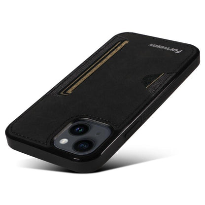 For iPhone 14 Forwenw F5 Series Integrated Card Bag Phone Case(Black) - iPhone 14 Cases by Forwenw | Online Shopping UK | buy2fix