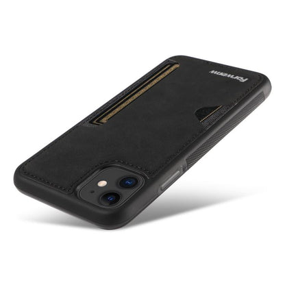 For iPhone 11 Forwenw F5 Series Integrated Card Bag Phone Case(Black) - iPhone 11 Cases by Forwenw | Online Shopping UK | buy2fix