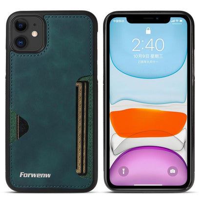 For iPhone 11 Forwenw F5 Series Integrated Card Bag Phone Case(Green) - iPhone 11 Cases by Forwenw | Online Shopping UK | buy2fix