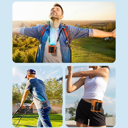 N610Y Waist Hanging High Speed Mini Fan(Orange) - Electric Fans by buy2fix | Online Shopping UK | buy2fix