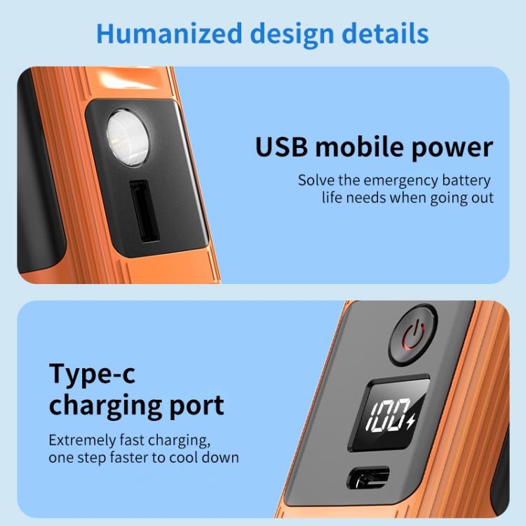 N610Y Waist Hanging High Speed Mini Fan(Orange) - Electric Fans by buy2fix | Online Shopping UK | buy2fix