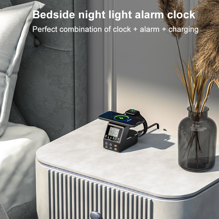 9 in 1 240W Multifunctional Multi-Port Charging Station with Alarm Function - Wireless Charger by buy2fix | Online Shopping UK | buy2fix