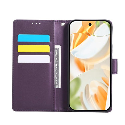 For Google Pixel 10 / 10 Pro Rose Flower Embossed 3-Card Slots Leather Phone Case(Deep Purple) - Google Cases by buy2fix | Online Shopping UK | buy2fix