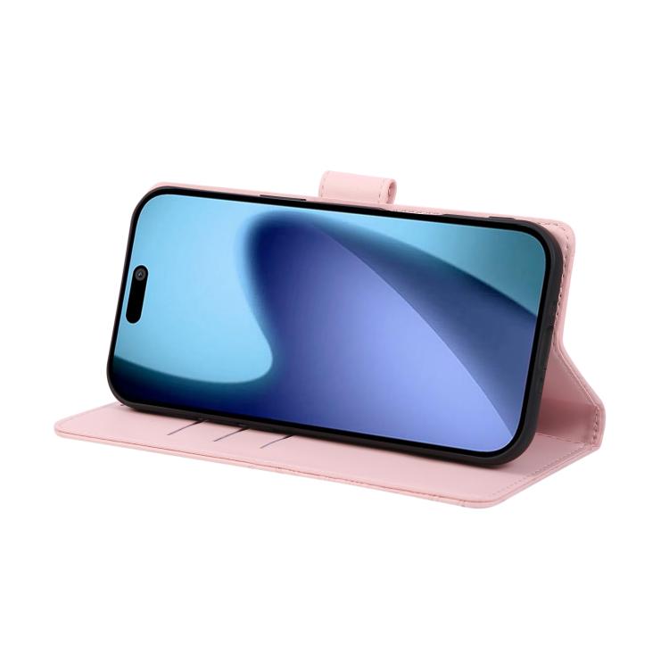 For iPhone Air Rose Flower Embossed 3-Card Slots Leather Phone Case(Pink) - iPhone Air Cases by buy2fix | Online Shopping UK | buy2fix