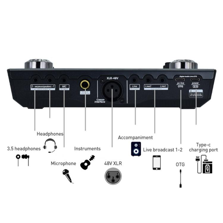 SX97 Multi-function Professional Mixer Live Streaming Sound Card(Black) - Live Sound Effects Processors by buy2fix | Online Shopping UK | buy2fix