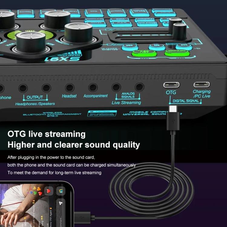 SX91 Multi-function Professional Mixer Mobile Phone Computer Live Streaming Sound Card(Black) - Live Sound Effects Processors by buy2fix | Online Shopping UK | buy2fix
