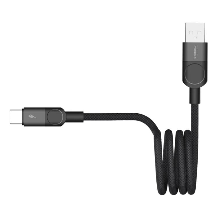 MOMAX Mag.Link DA57 66W USB to USB-C / Type-C Magnetic Braided Fast Charging Cable, Length:1m(Black) - USB-C & Type-C Cable by MOMAX | Online Shopping UK | buy2fix