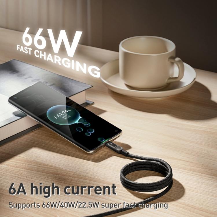 MOMAX Mag.Link DA57 66W USB to USB-C / Type-C Magnetic Braided Fast Charging Cable, Length:1m(Black) - USB-C & Type-C Cable by MOMAX | Online Shopping UK | buy2fix