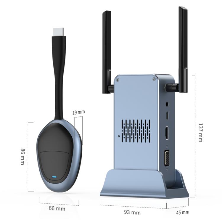 G52+R18 Smart HD Wireless Extender System Screen Mirroring Transmitter Receiver(Space Grey) - Wireless Display Dongle by buy2fix | Online Shopping UK | buy2fix