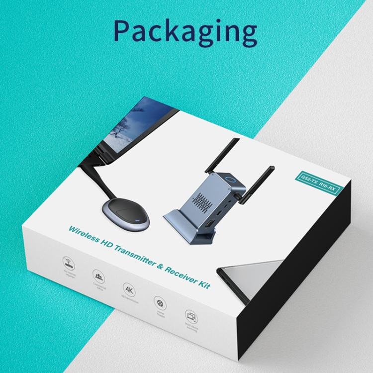 G52+R18 Smart HD Wireless Extender System Screen Mirroring Transmitter Receiver(Space Grey) - Wireless Display Dongle by buy2fix | Online Shopping UK | buy2fix