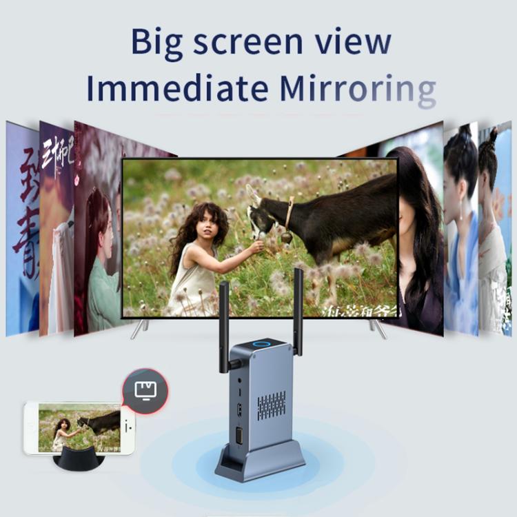G52+R18 Smart HD Wireless Extender System Screen Mirroring Transmitter Receiver(Space Grey) - Wireless Display Dongle by buy2fix | Online Shopping UK | buy2fix