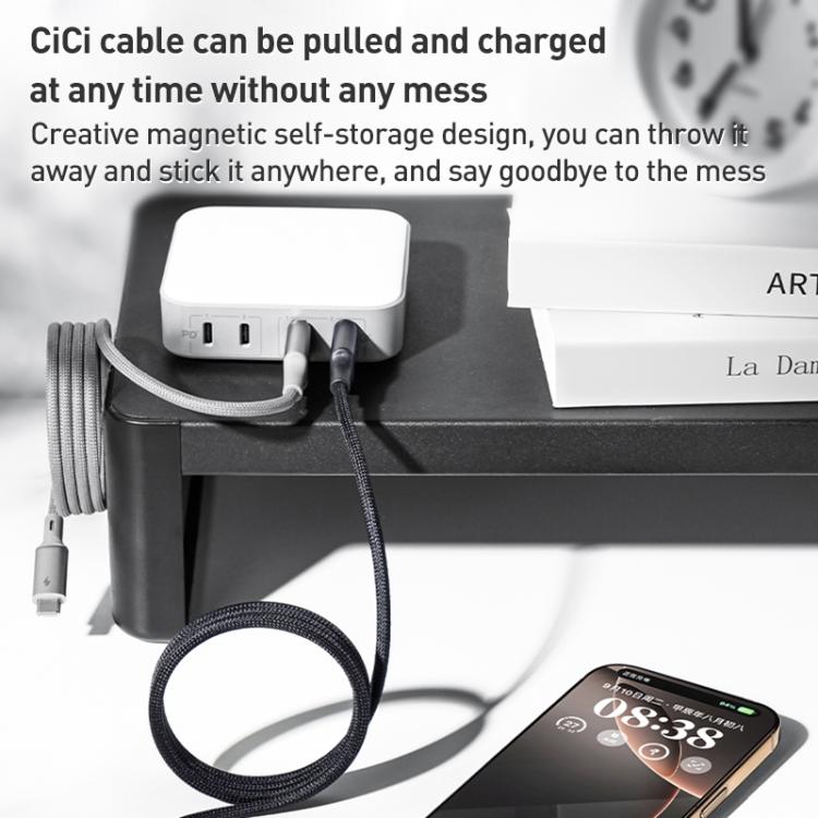 MOMAX DA60 66W USB to USB-C / Type-C Magnetic Braided Fast Charging Cable, Length:1m(Titanium Gold) - USB-C & Type-C Cable by MOMAX | Online Shopping UK | buy2fix