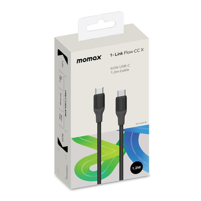 MOMAX DC23 1-Link Flow CC X 60W USB-C / Type-C to USB-C / Type-C Fast Charging Cable, Length:1.2m(Pink) - USB-C & Type-C Cable by MOMAX | Online Shopping UK | buy2fix