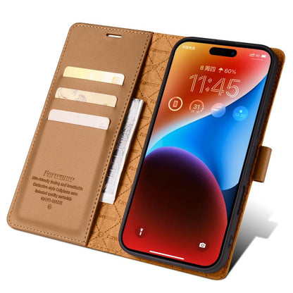 For iPhone 16 Plus Forwenw F6 Series RFID Leather Phone Case(Brown) - iPhone 16 Plus Cases by Forwenw | Online Shopping UK | buy2fix