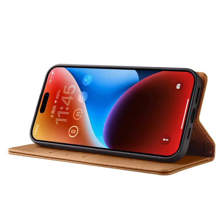 For iPhone 16 Forwenw F6 Series RFID Leather Phone Case(Brown) - iPhone 16 Cases by Forwenw | Online Shopping UK | buy2fix