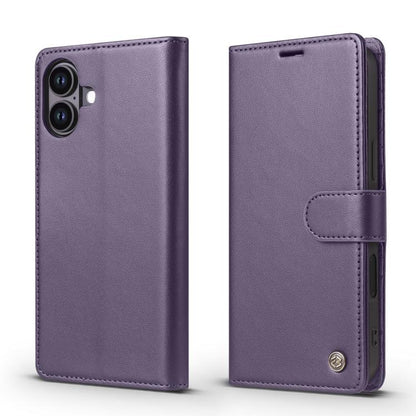 For iPhone 16 Forwenw F6 Series RFID Leather Phone Case(Purple) - iPhone 16 Cases by Forwenw | Online Shopping UK | buy2fix