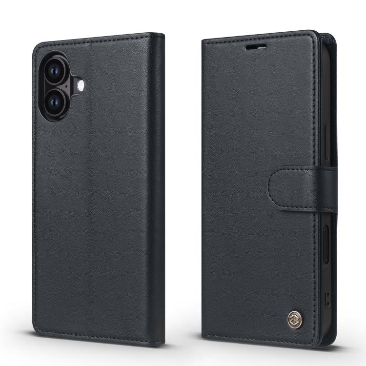 For iPhone 16 Forwenw F6 Series RFID Leather Phone Case(Black) - iPhone 16 Cases by Forwenw | Online Shopping UK | buy2fix