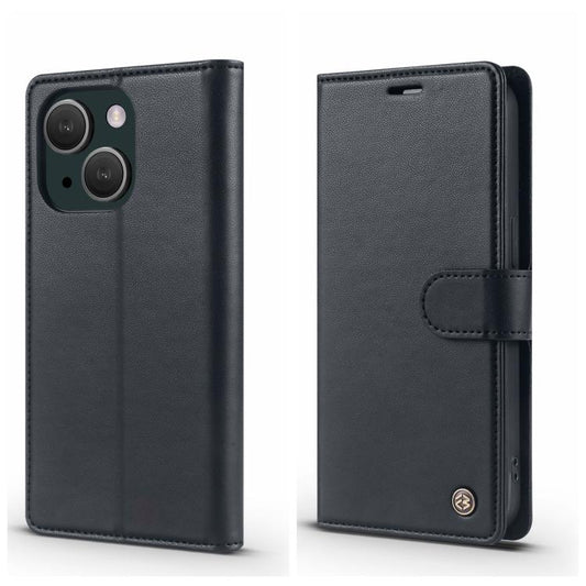 For iPhone 15 Plus Forwenw F6 Series RFID Leather Phone Case(Black) - iPhone 15 Plus Cases by Forwenw | Online Shopping UK | buy2fix