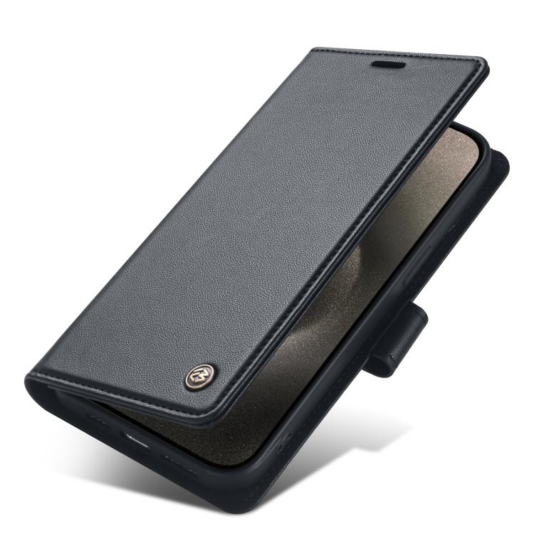 For iPhone 15 Plus Forwenw F6 Series RFID Leather Phone Case(Black) - iPhone 15 Plus Cases by Forwenw | Online Shopping UK | buy2fix