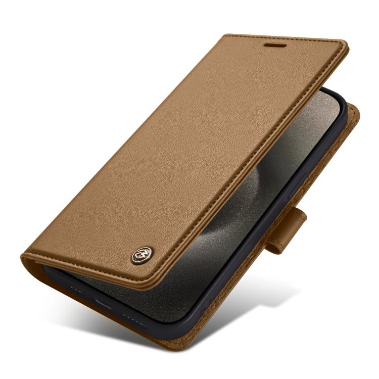 For iPhone 14 Forwenw F6 Series RFID Leather Phone Case(Brown) - iPhone 14 Cases by Forwenw | Online Shopping UK | buy2fix