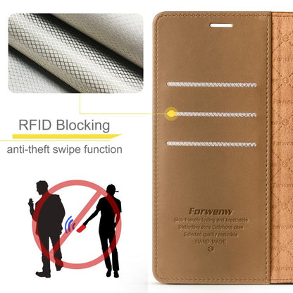 For iPhone 13 Pro Max Forwenw F6 Series RFID Leather Phone Case(Brown) - iPhone 13 Pro Max Cases by Forwenw | Online Shopping UK | buy2fix