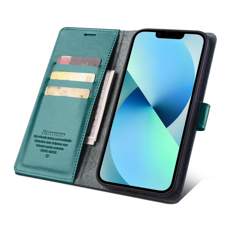 For iPhone 12 Pro Max Forwenw F6 Series RFID Leather Phone Case(Green) - iPhone 12 Pro Max Cases by Forwenw | Online Shopping UK | buy2fix