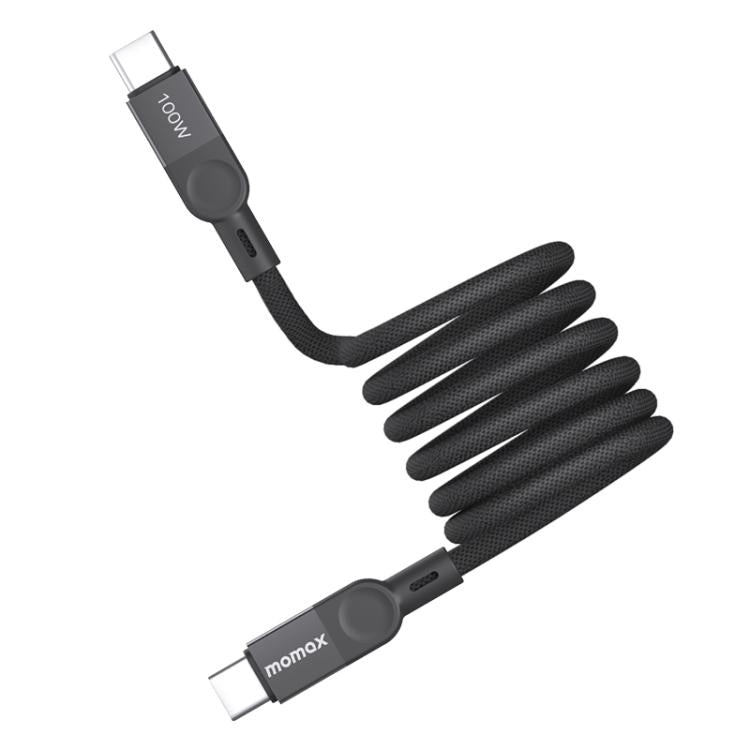MOMAX DC35 100W USB-C / Type-C to USB-C / Type-C Magnetic Braided Data Cable, Length:1m(Black) - USB-C & Type-C Cable by MOMAX | Online Shopping UK | buy2fix