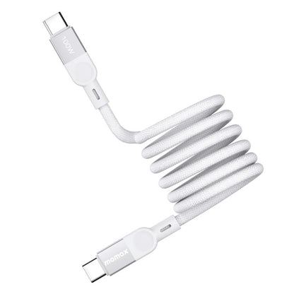 MOMAX DC35 100W USB-C / Type-C to USB-C / Type-C Magnetic Braided Data Cable, Length:1m(White) - USB-C & Type-C Cable by MOMAX | Online Shopping UK | buy2fix
